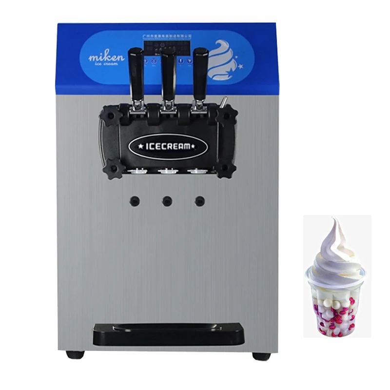 

Soft Serve Ice Cream Makers Three Flavors Ice Cream Machine Electric Sweet Cones Freezing Equipment Vending Machine