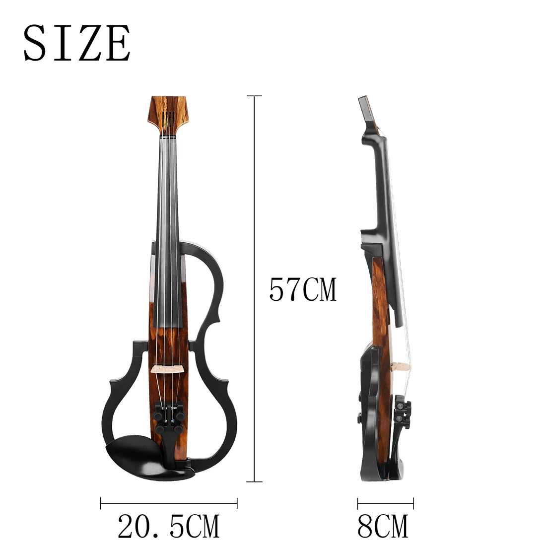 Electric Violin 4/4 Carbon Fiber Silent Smart Technology Advanced Wood Grain Professional Electric Violin Shoulder Headphones