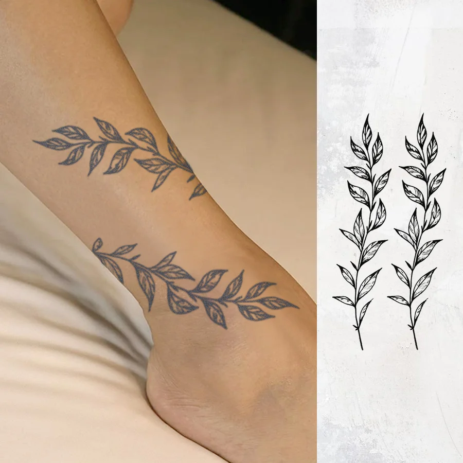 Elegante senhora impermeável tatuagem de ervas adesivo moda folha de  oliveira braço, parte de trás da mão, tornozelo clavícula tatuagem  temporária, longa duração 7-15 dias uso diário tatuagem mágica - ..., image size:900x900