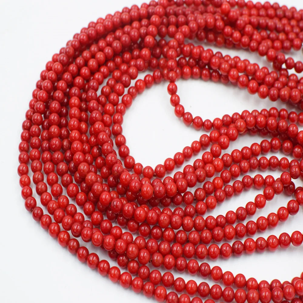 Hand knotted 5-6mm red coral 6rows beads necklace 28-34inch fashion jewelry