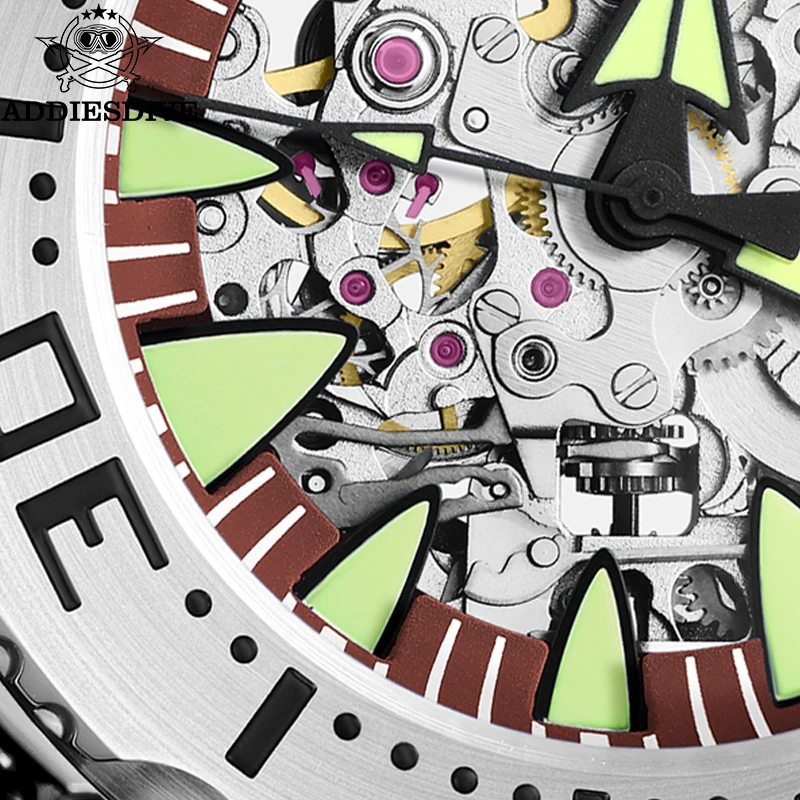 Men Skeleton Automatic Watch Sapphire Glass BGW9 Luminous Diver's 200m Analog Mechanical