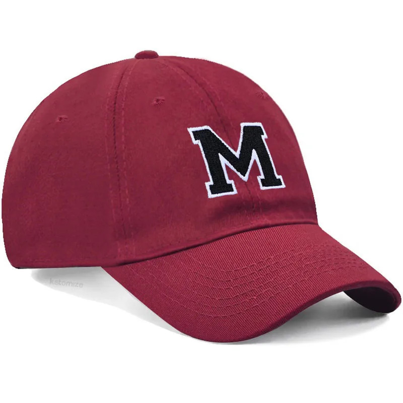 Initials Letters A-Z Embroidery Baseball Cap For Men Women Soft Cotton Fashion Dad Hat Adjustable Wholesale Dropshipping 5