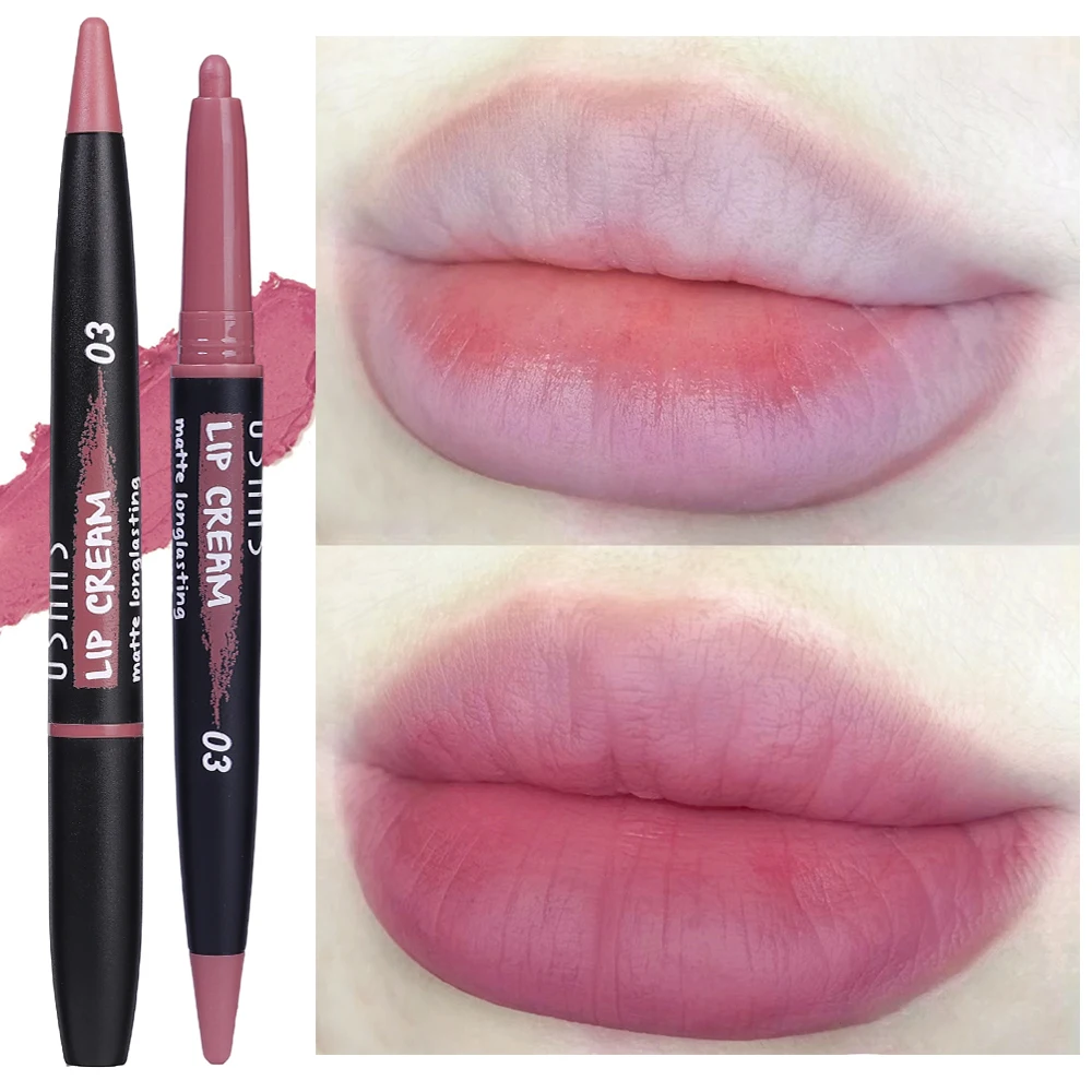 Long-lasting Lipstick Pen Smooth Waterproof Nude Brown Lip Liner Pencil 3D Contouring High Pigment Lip Tint Women Lips Makeup