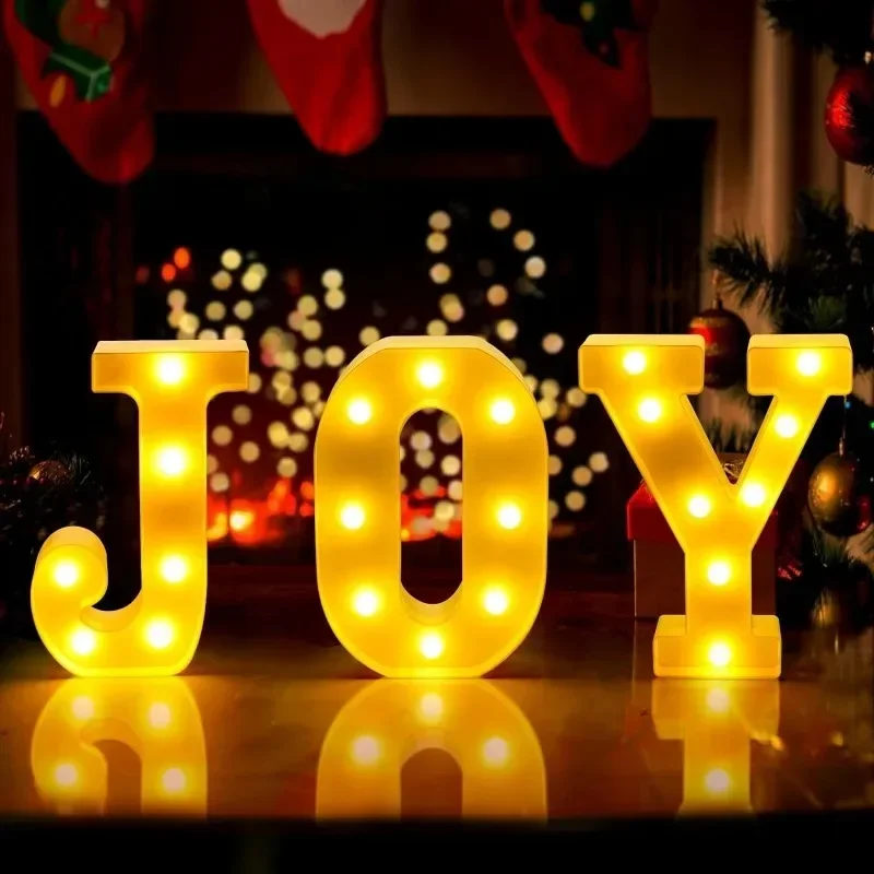 LED Letter Light Alphabet Number Heart Plastic Atmospher Lamp 16cm for Home Wedding Valentines Ornament Birthday Party Decor
