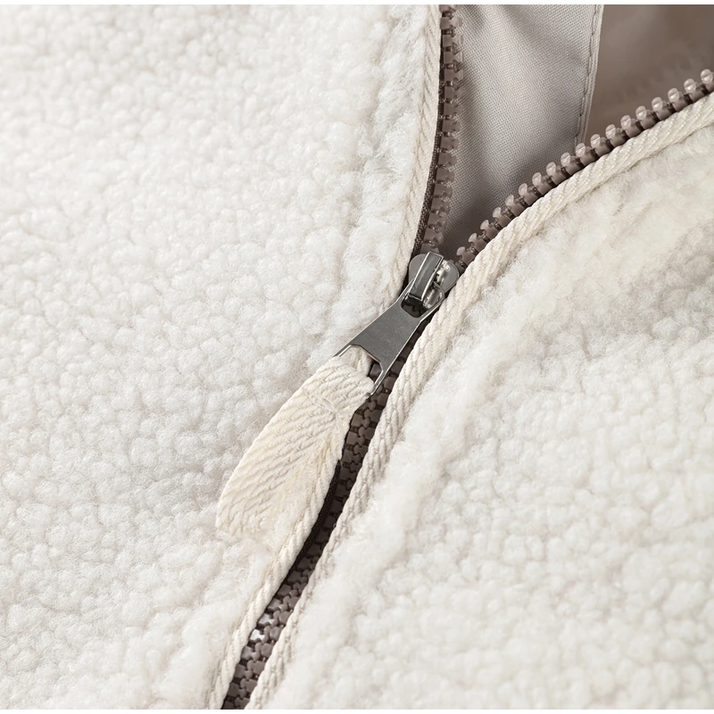 Retro Wildleder Stehkragen Jacke Frauen Casual Chic Zipper Tasten Bomber Jacken Mantel Weibliche 2025, Herbst Vielseitig Straße Outwear – Detail 24