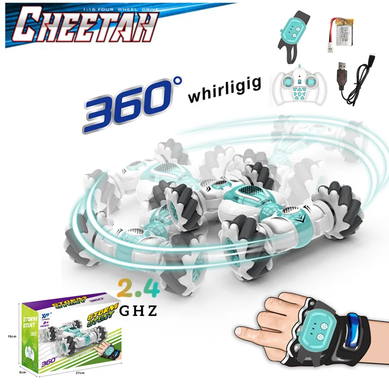 Rc Car 2.4Ghz 4Wd Mini Rc Acrobatica Telecomando Orologio Gesto Sensore Elettrico Drift Racing Rc Drift Rotazione Auto Regalo Per Bambino