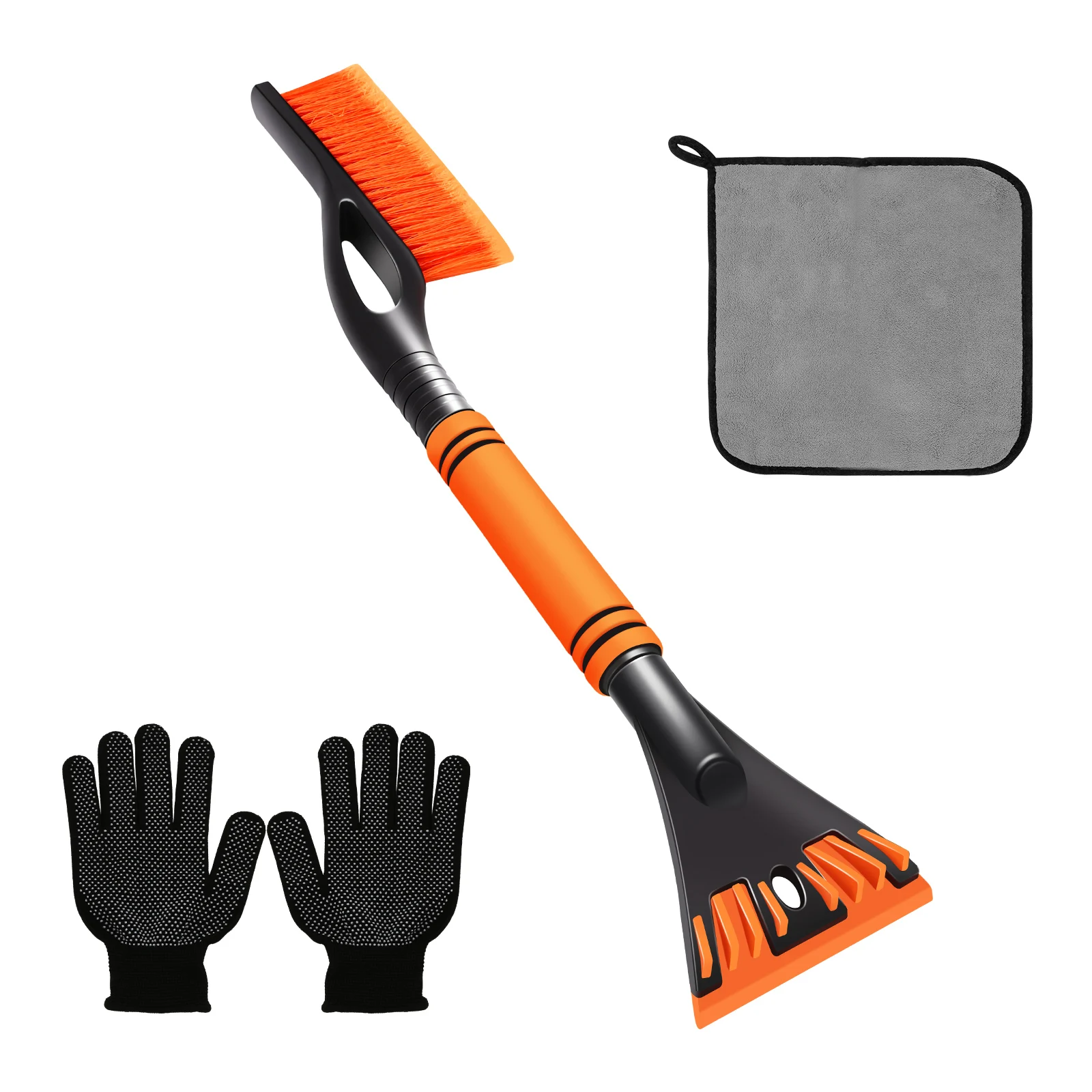 Extra Long Handle and Detachable Snow Brush with Ergonomic Foam