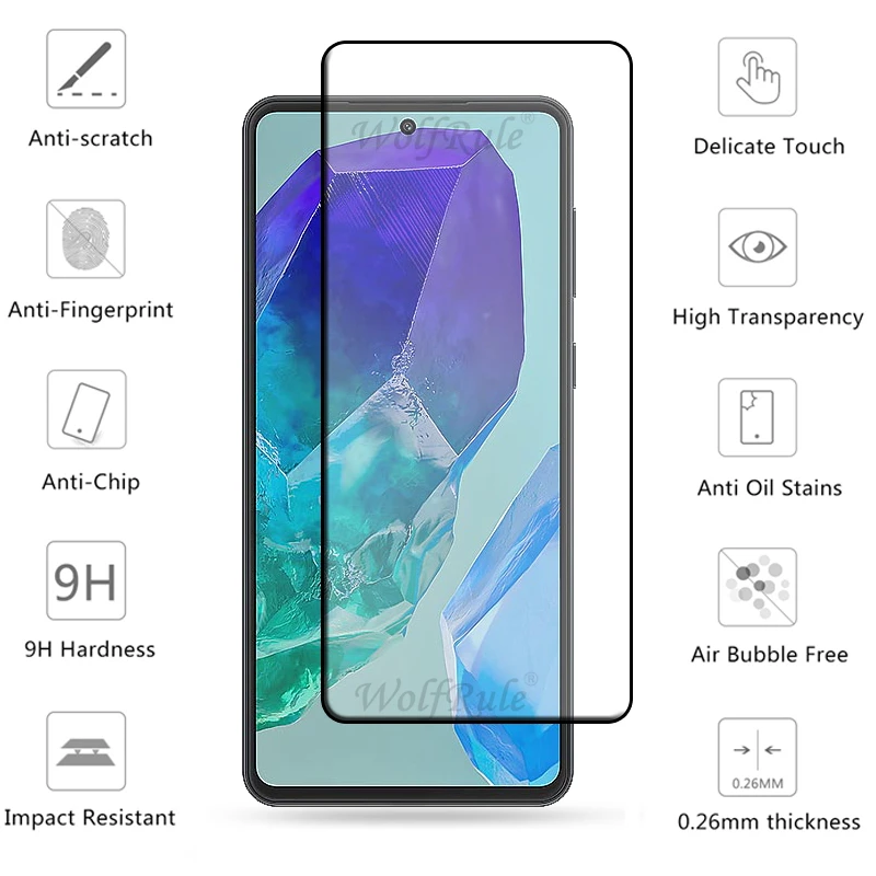 Universal 6-in-1 Tempered Glass Screen and Lens Protector with Full Cover Glue, 9H Hardness