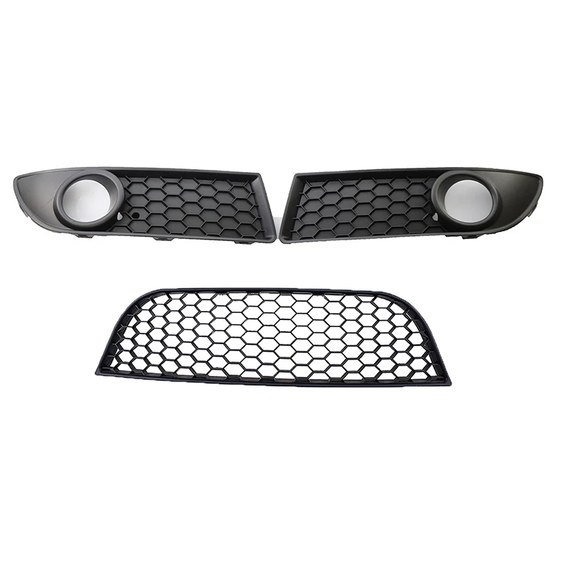 Car Front Lower Bumper Grille Fog Lights Cover Grills Caps for VW Polo MK4 9N3 2005-2009 Facelift Grilles Auto Exterior Parts