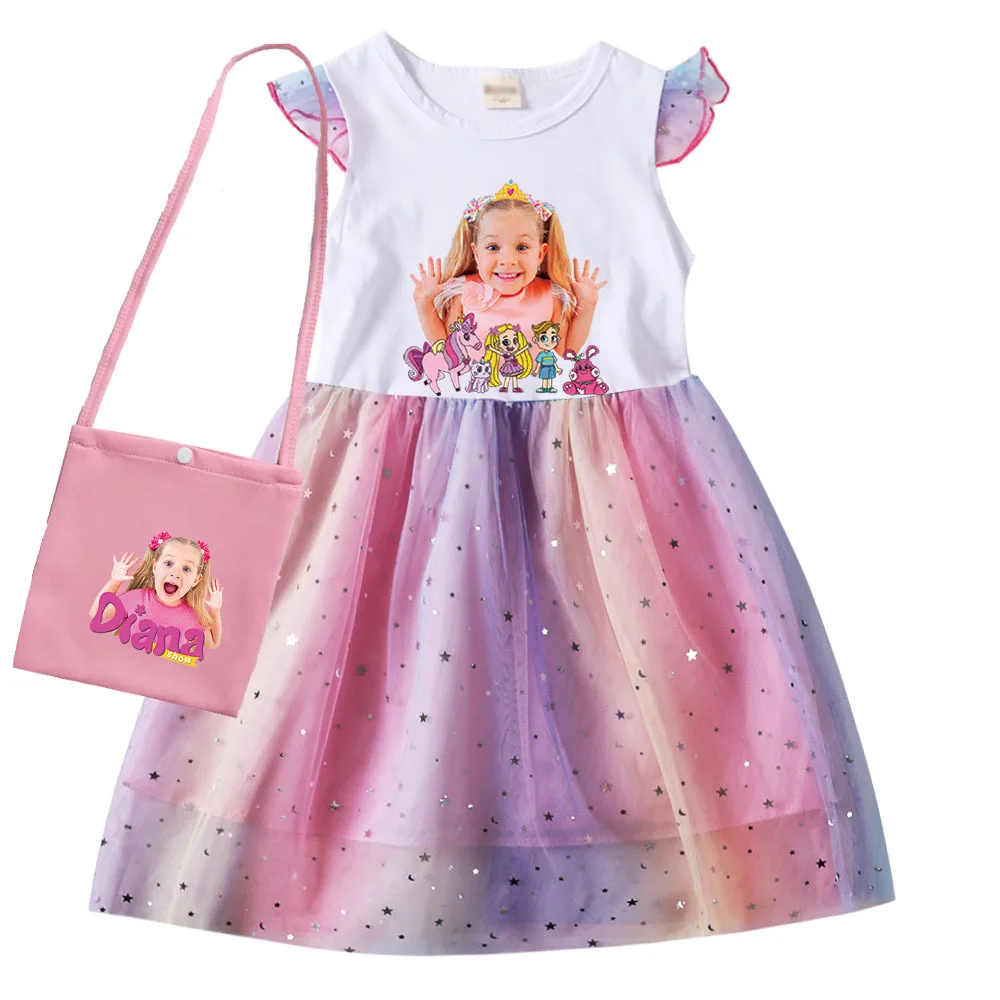 Dianaing and Romaing Kids Summer Dianas Dress Baby Girls Cute Lace Princess Dress Toddler Girls Birthday Party Dresses