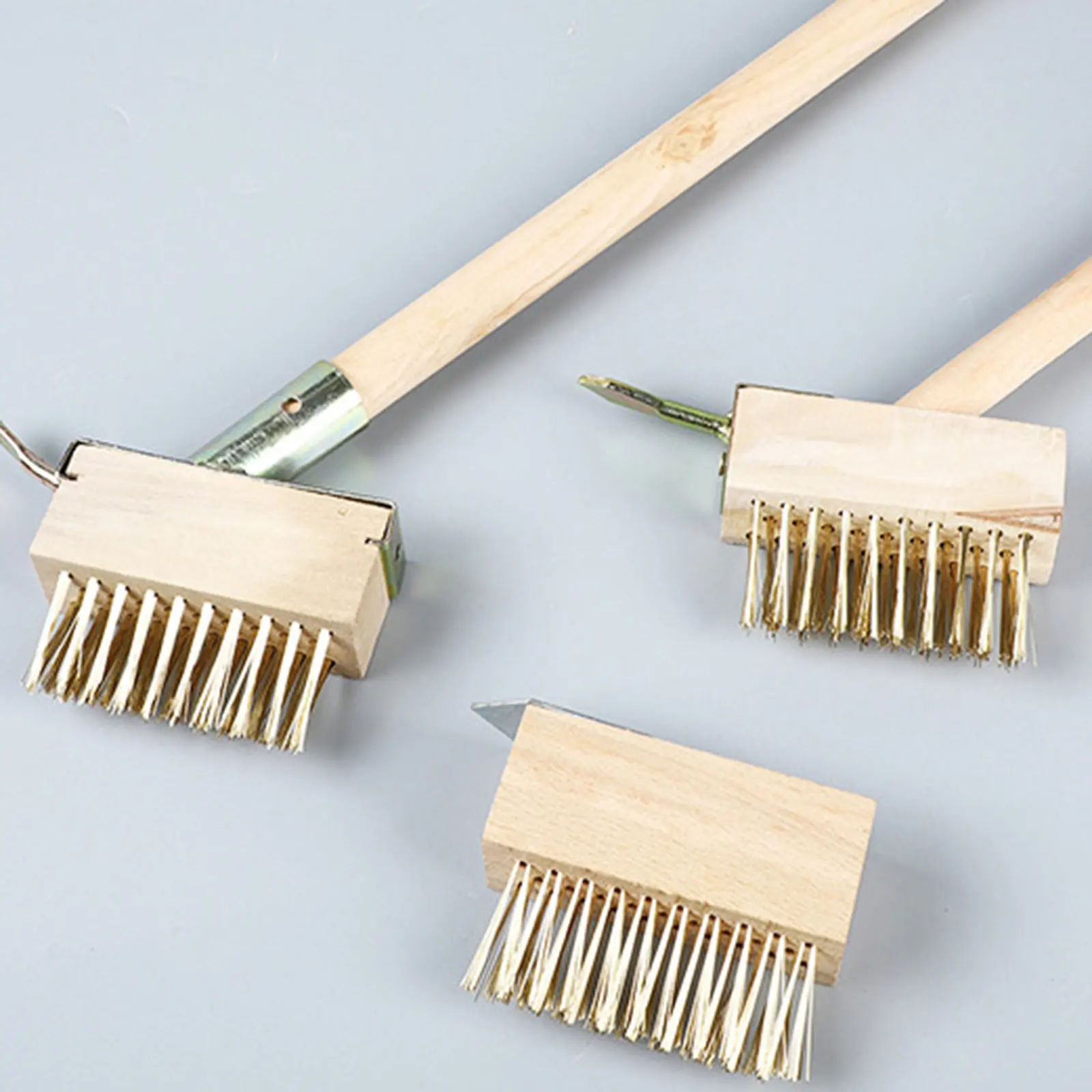 Wire Brush Broom Deck Cleaner Brush Weeding Remover Moss Removal Tool for Gardening Pavement Lawn Sidewalk Driveway