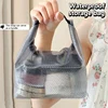 Portable Large Capacity Shopping Bag Snap Toiletry Bag Transparent Waterproof Tote Bag Cosmetic Storage Bag Handbag 5