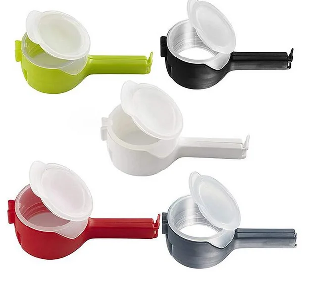 4pcs Food bag clipswith Pour Spouts, Great Clips Bags for Kitchen, Suitable  for Small Particle Food, Liquid,Flour and Baby Food Storage Organizer