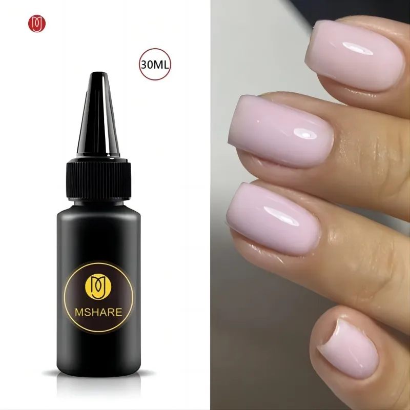 MSHARE 밀키 로즈 고무 젤 위장 손톱 베이스 네일 젤 컬러 코트 10ml UV LED 젤