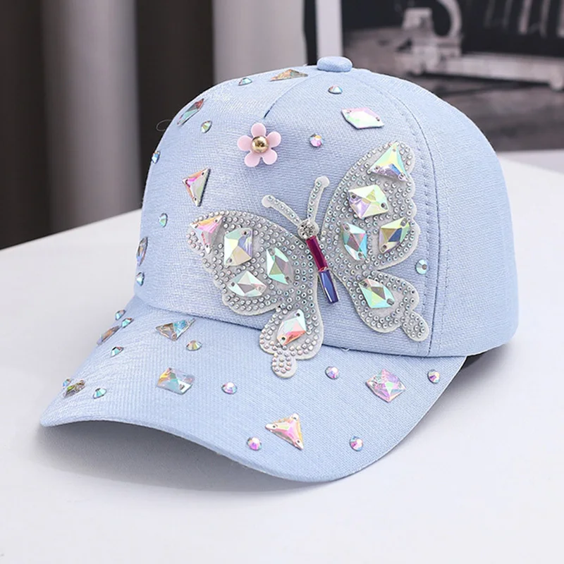 Colorful Rhinestone Butterfly Baseball Cap Trendy Baseball Cap Sun Hats For Women For baseball cap,sun hat