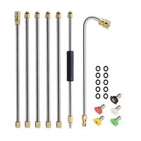 High Pressure Washer Extension Rod 1/4 Inch Connection Nozzles for Roof Gutter Cleaning Tools Connecting Rod 1