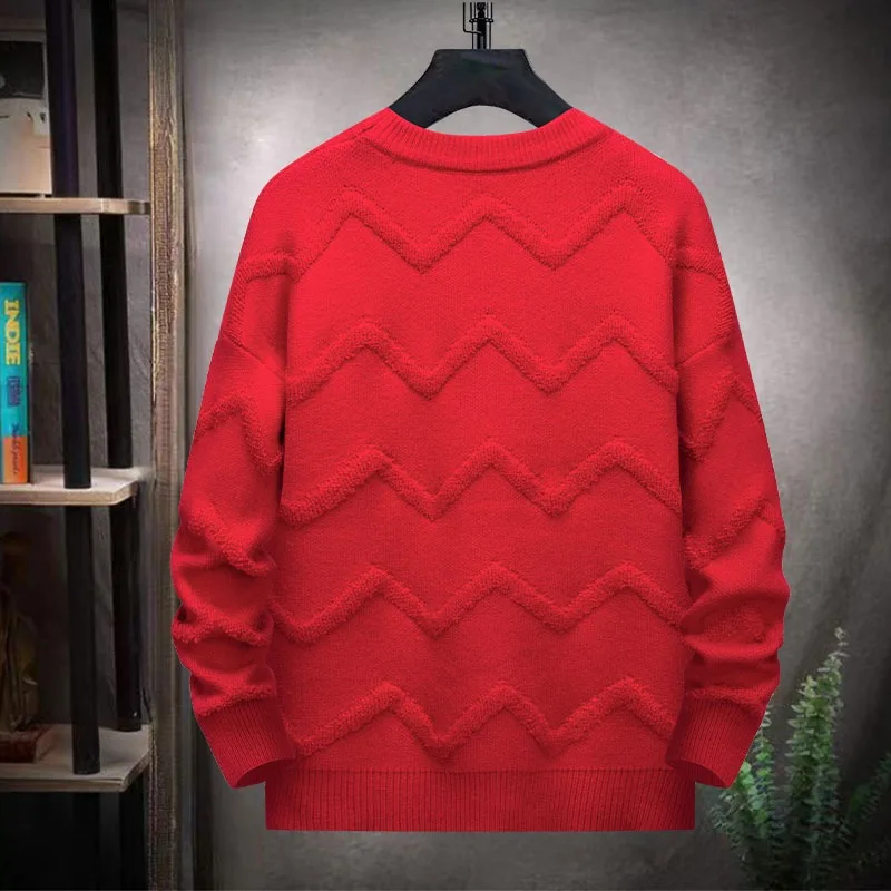 Plus Size Fashion Men Winter Knitted Sweaters Outwear Casual Sweaters O-Neck Pullovers Male Loose Pullovers Clothing 7XL 6XL 5XL 5