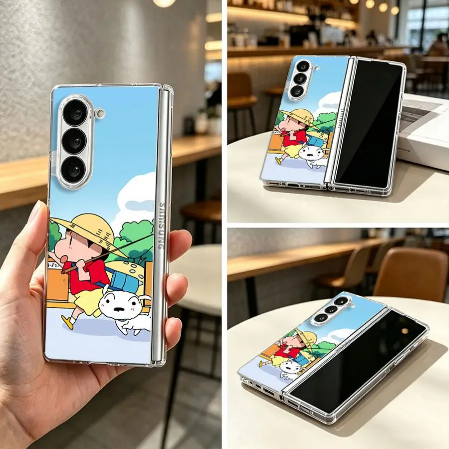 Shinchan & Shiro Themed Foldable Phone Case