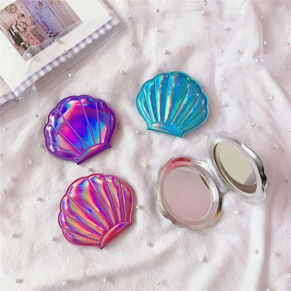 

Portable Student Dressing Travel Gift Mini Makeup Mirror Shell Vanity Mirror Pocket Cosmetic Mirror Compact Mirror