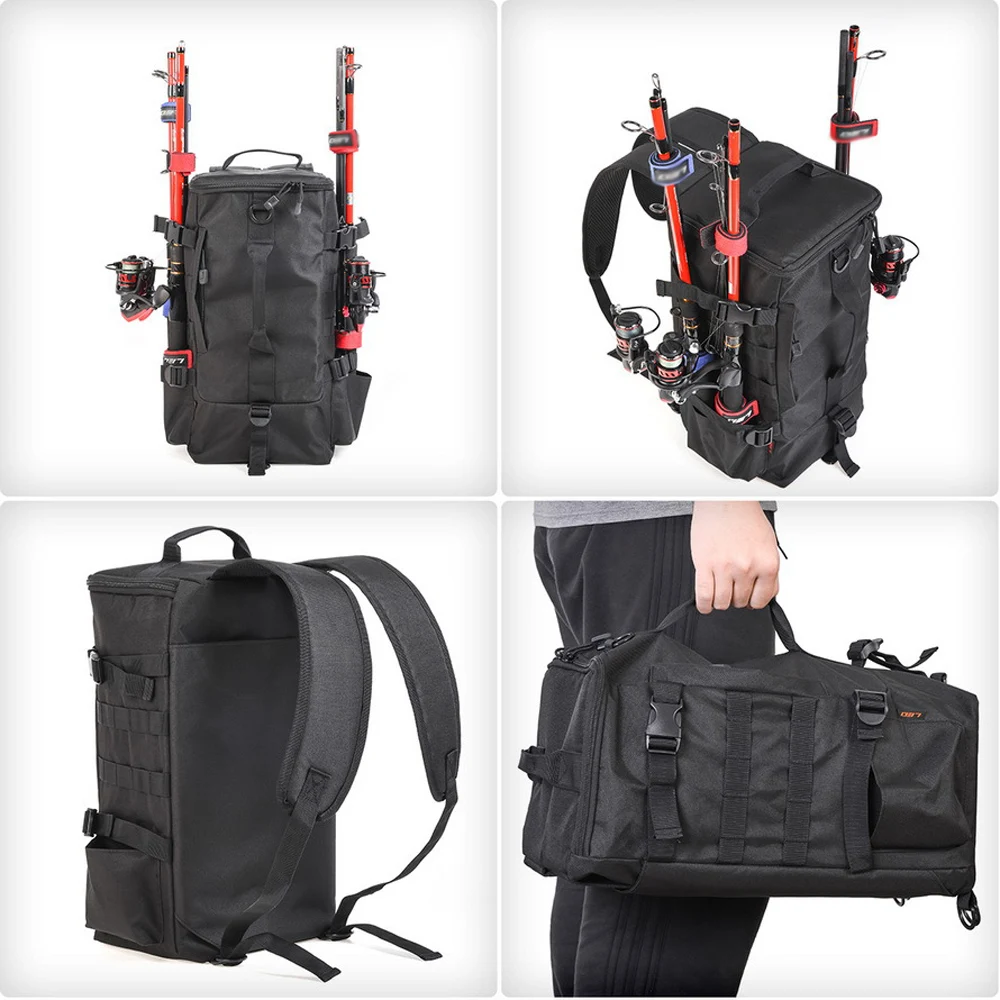 【 Cube Fishing Gear Backpack 】 Cylinder Fishing Rod Bag Luya Outdoor  Shoulder Bag