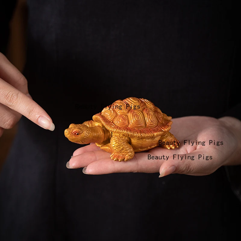 Resin Creative Color Changing Turtle Tea Pet Ornament Animal Friendly Tea Tray Desktop Decoration Accessories