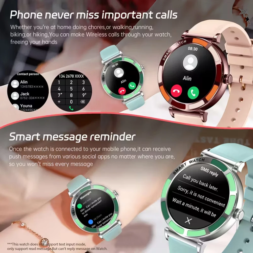 Luxury Smart Watch Ladies Android iOS HD Screen Bluetooth Call Health Monitoring Fitness Tracker Women Smartwatch 2026 New