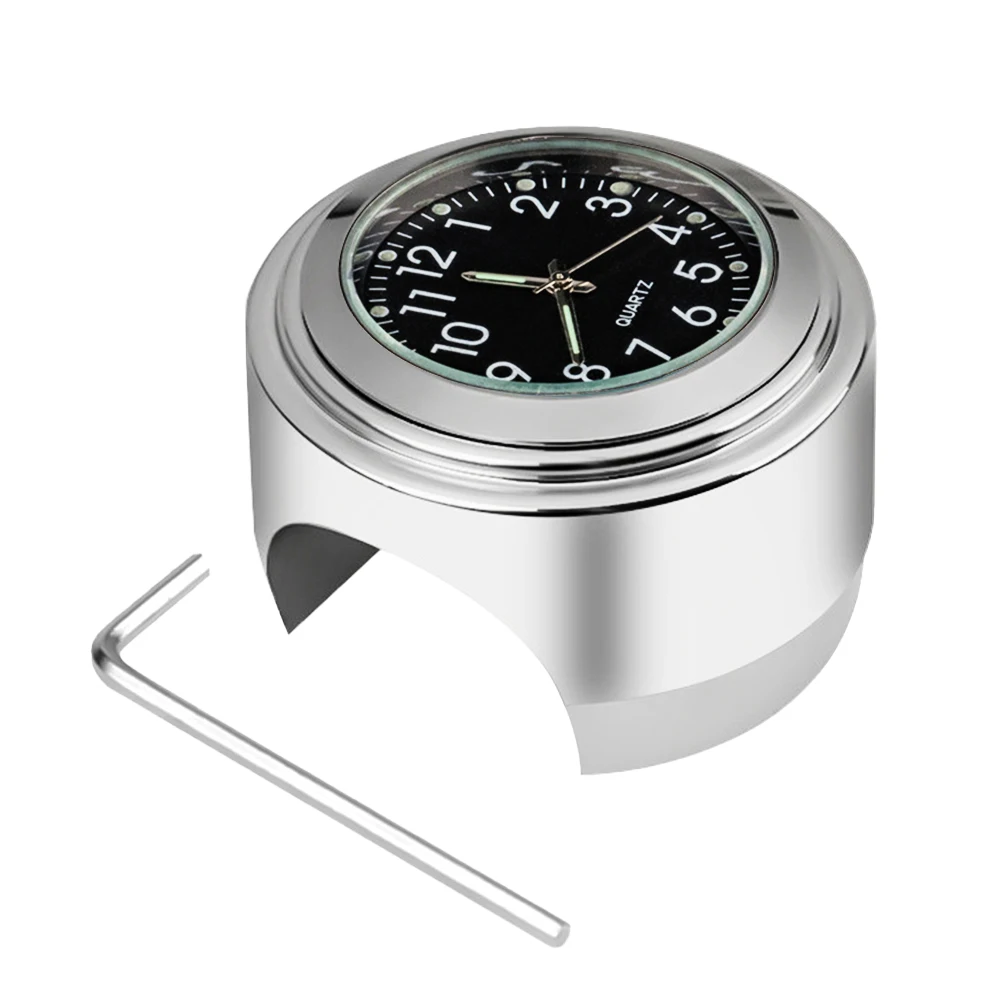 Luminous Dial Motorcycle Handlebar Clock and Thermometer