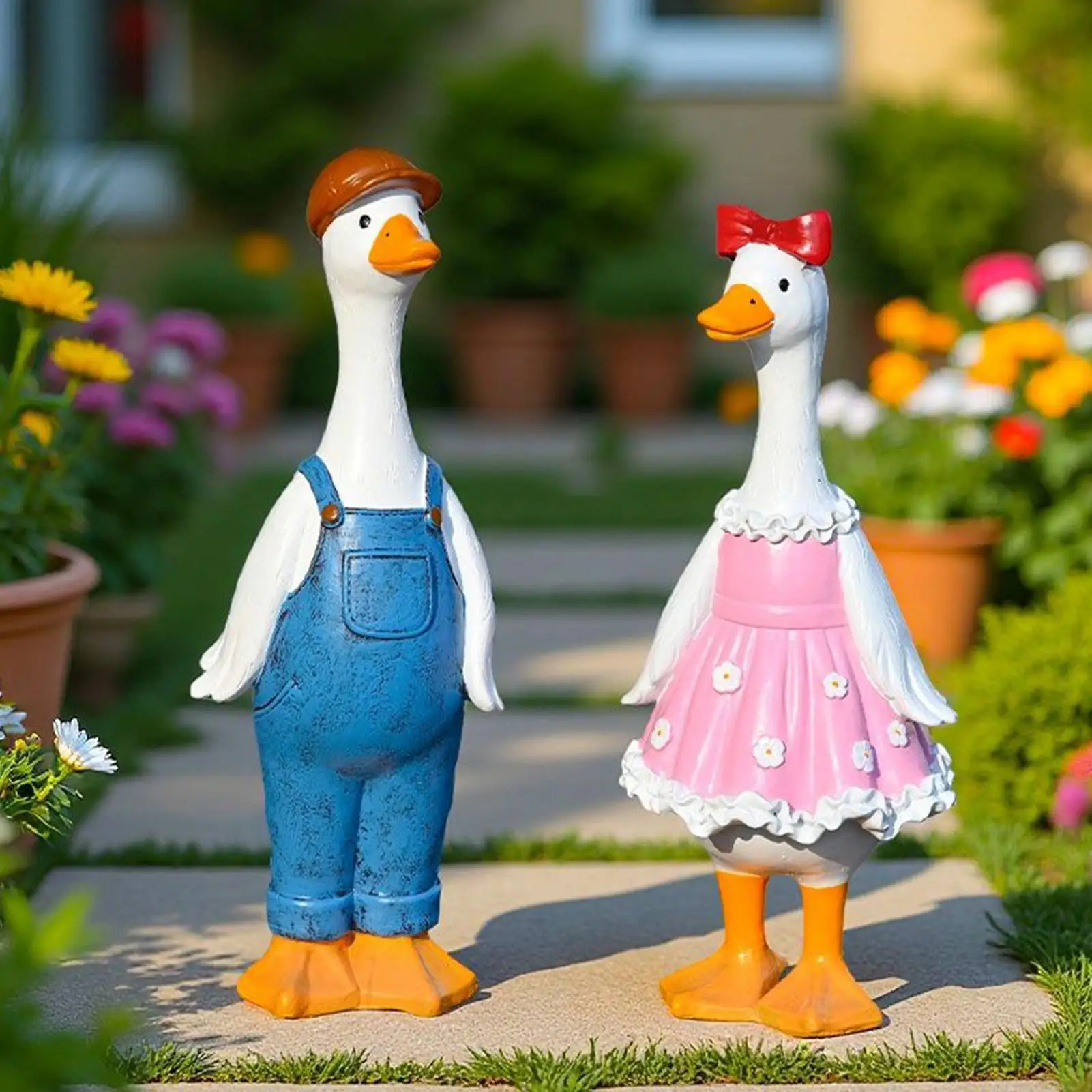 Duck Figurines Funny Animal Sculpture Home Decorations Resin Duck Sculpture For Holiday Garden Backyard Yard Porch Home
