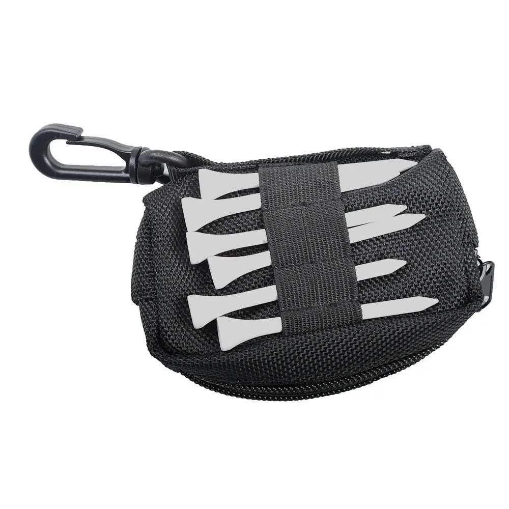 Description Picture 5 of itemGolf Tee Holder Golf Ball Pouch Storage Pocket Oxford Cloth Golf Small Waist Bag Zipper Close Black Golf Ball Holder