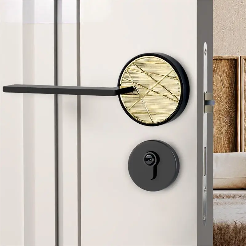 

Room Door Handle Mechanical Lock High-Grade Zinc Alloy Handle Lock Silent Split Door Lock Bedroom Bathroom Hardware Accessories