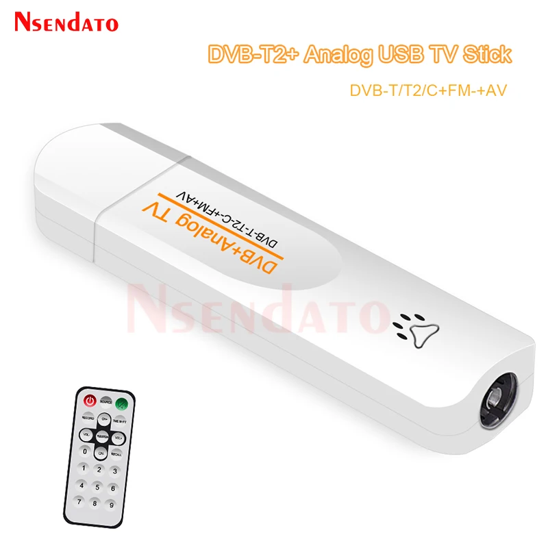 DVB-T2/T/C FM PVR Analog USB TV stick Tuner Dongle PAL/NTSC/SECAM with antenna Remote Control DVB T2 HD Receiver For Windows