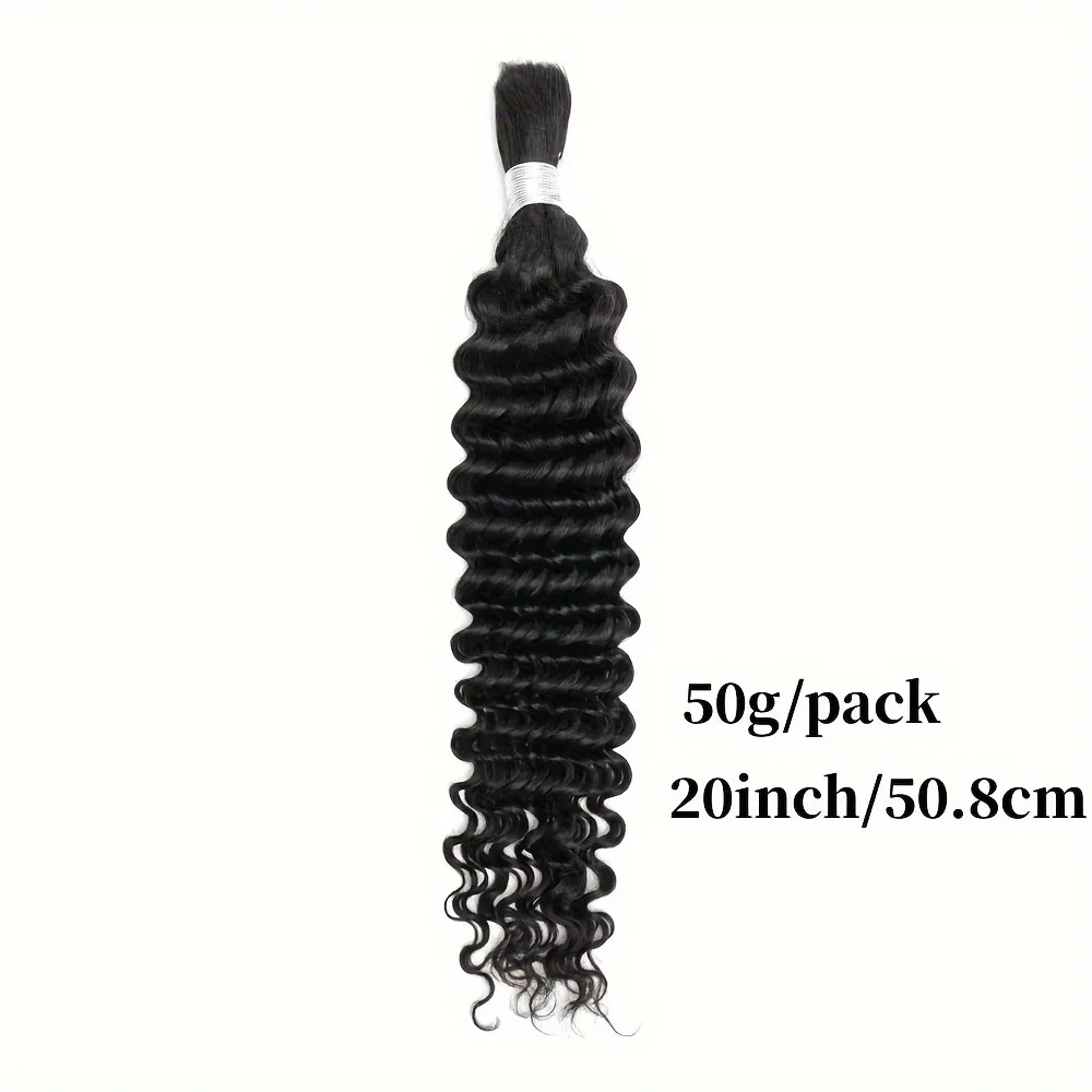 Bulk Braiding Hair Human hair Deep Wave Unprocessed No Weft Boho Braids Human Hair Bulk Extensions Brazilian Remy