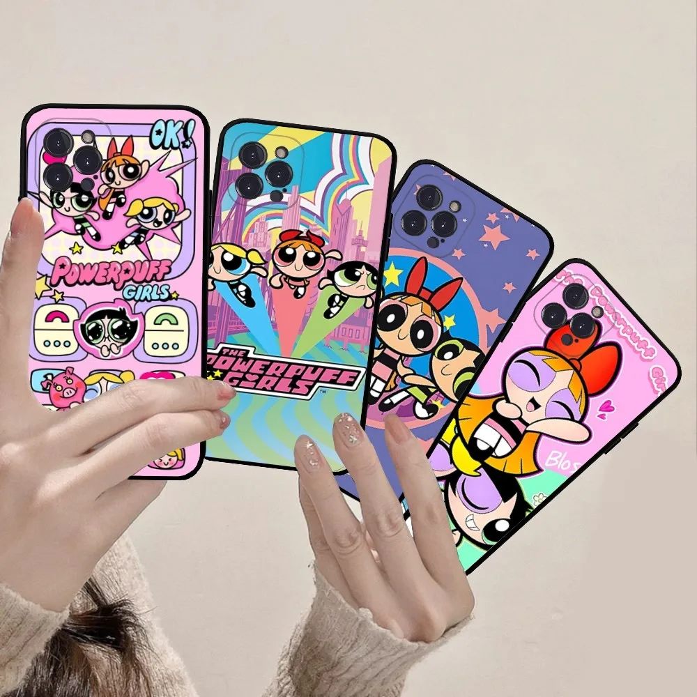 

Cute P-Power-puff-Girls Mousepad Silicone Soft for iphone 15 14 13 12 11 Pro Mini XS MAX 8 7 6 Plus X XS XR Cover