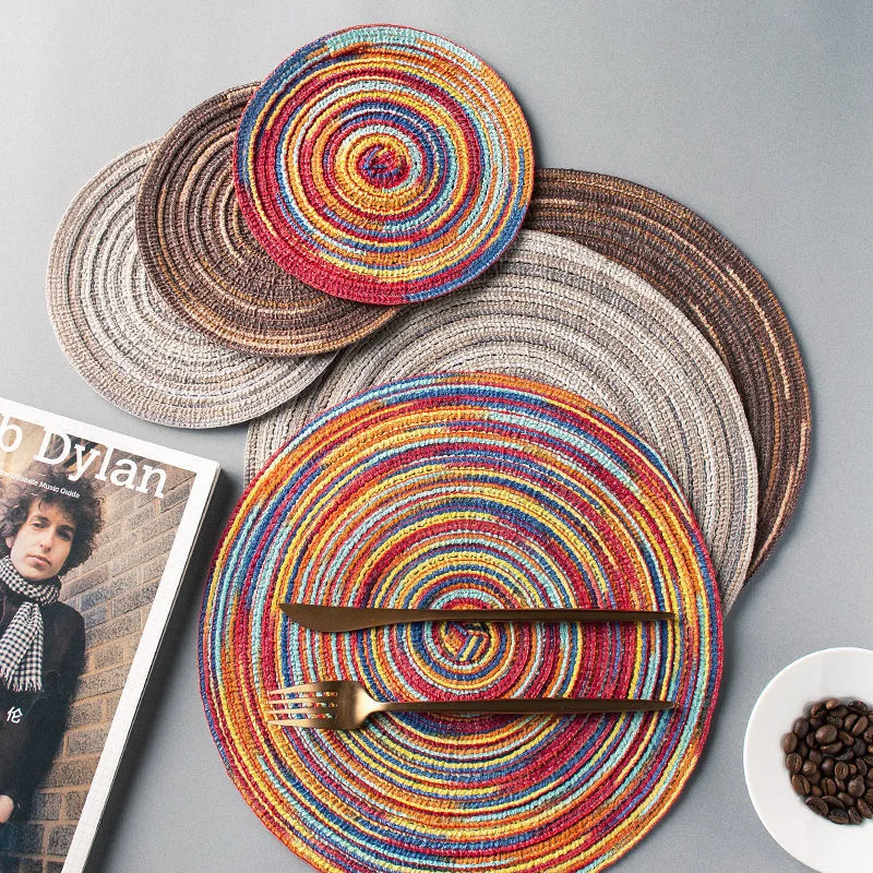New Table placemats for table mat Ramie Insulation Pad Placemats Linen Non Slip Table Mats Home Decoration Pad Coaster 1