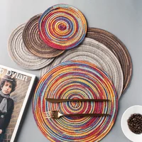 New Table placemats for table mat Ramie Insulation Pad Placemats Linen Non Slip Table Mats Home Decoration Pad Coaster 1