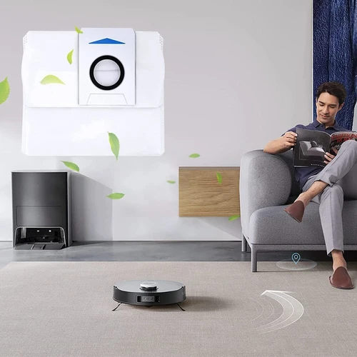 ECOVACS DEEBOT X1 옴니 자동 엠피 스테이션용 먼지 봉투, ECOVAS 옴니 X1/X1 플러스용 3L 용량 교체 가방, 6 개 2