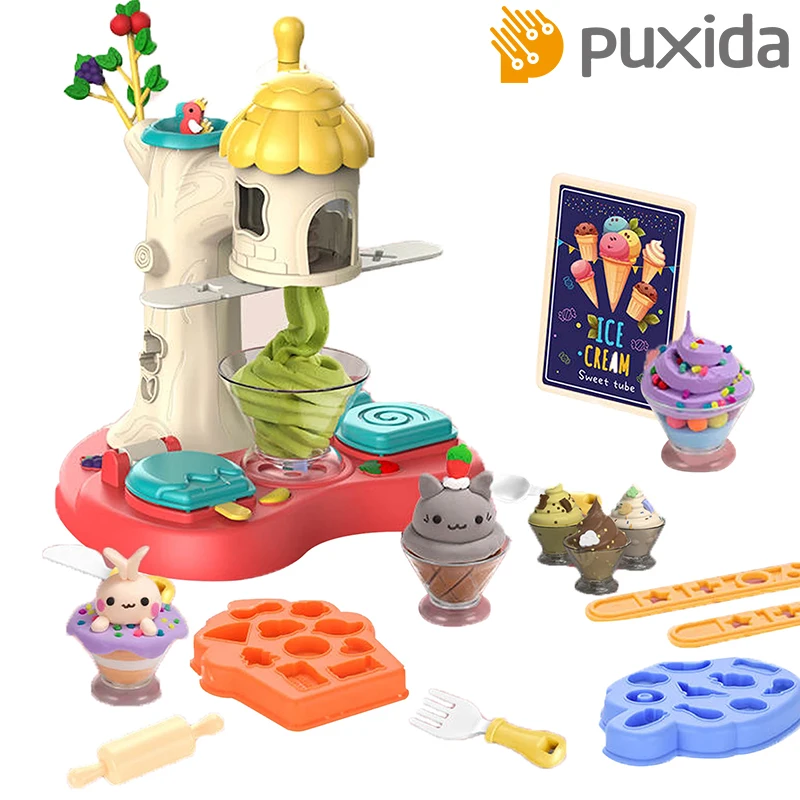 DIY Noodle Machine Pretend Play House Toy Simulation Kitchen Color Mud Ice  Cream Machine Set Model Educational Toys for Kids - AliExpress