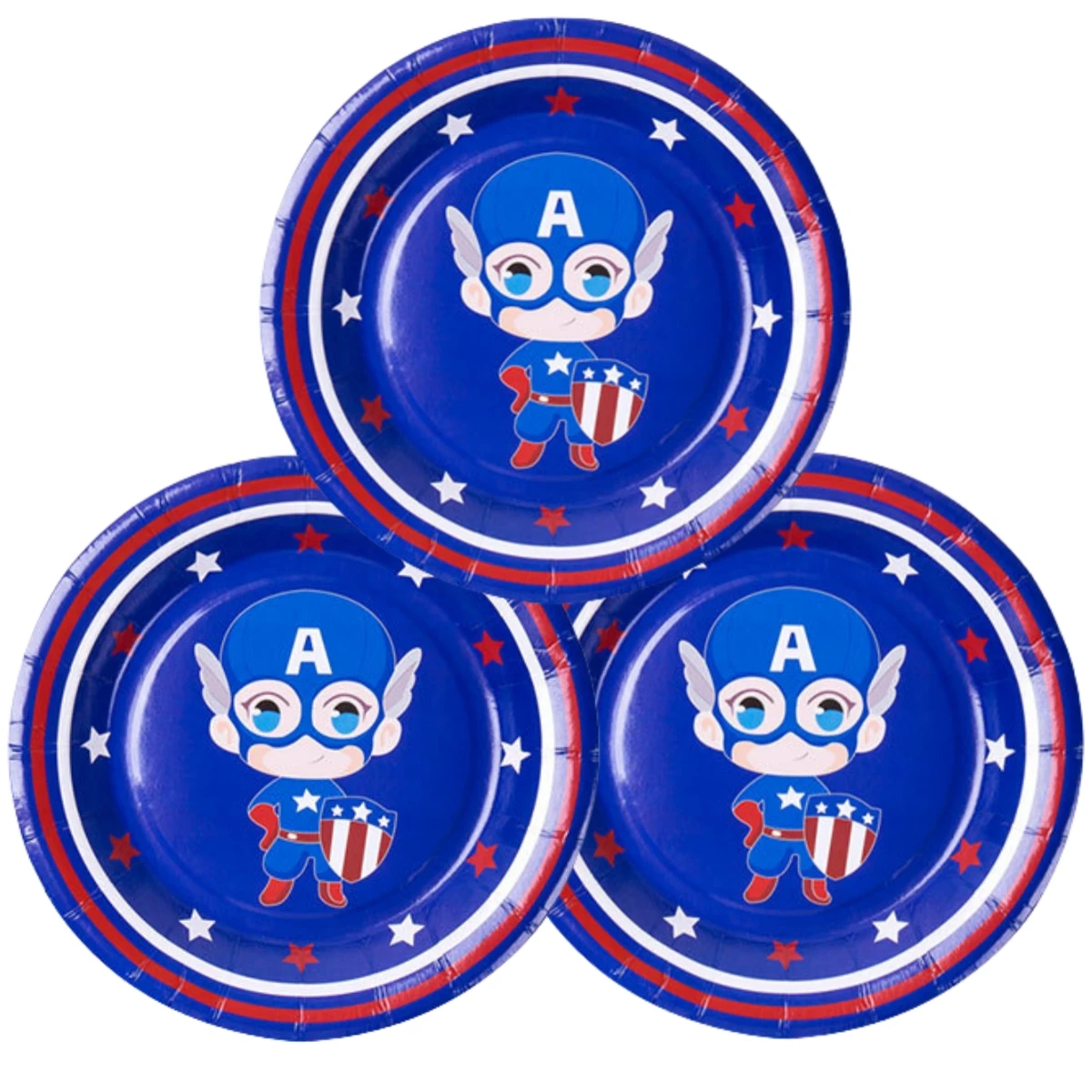 Cartoon Captain America Theme Disposable Tableware Set Birthday Party Dress up Balloon Decoration Baby Shower Background Cloak