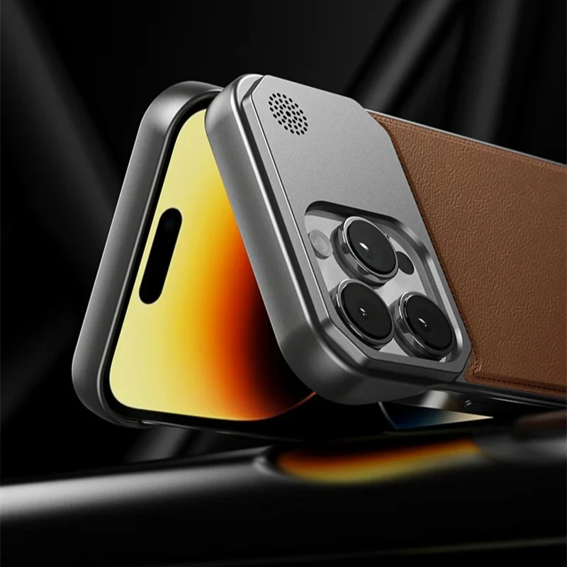 Magsafe Magnetic Frameless Leather Case with Wireless Charging and Heat-Resistant Bumper