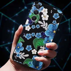 3D Floral Embossed Soft Silicone Phone Case - Elegant Back Cover Shell - -Samsung A35 5G (Coffee)