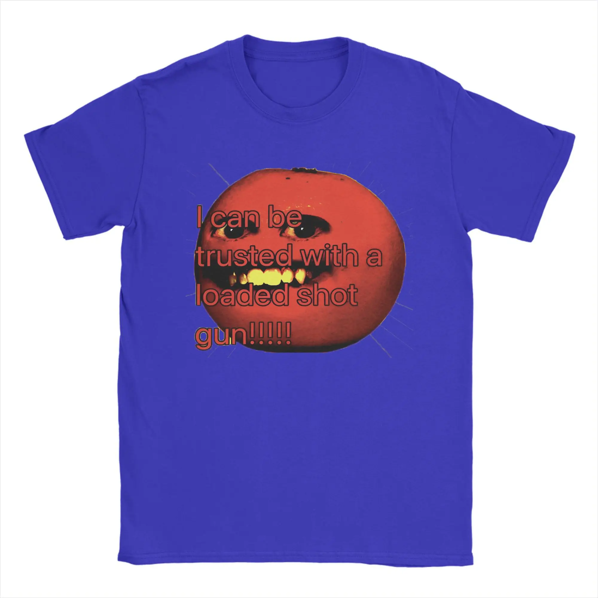 Humorous Orange Graphic Men's Cotton Crew Neck T-Shirt