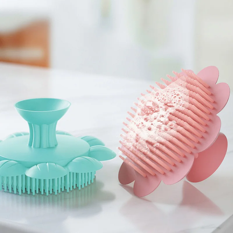 Baby Silicone Shampoo Brush Scrubber Infant Bath Wipe Children Bathing Soft Massage Bath Brush Kids Washing Hair Tool baby brush body brush