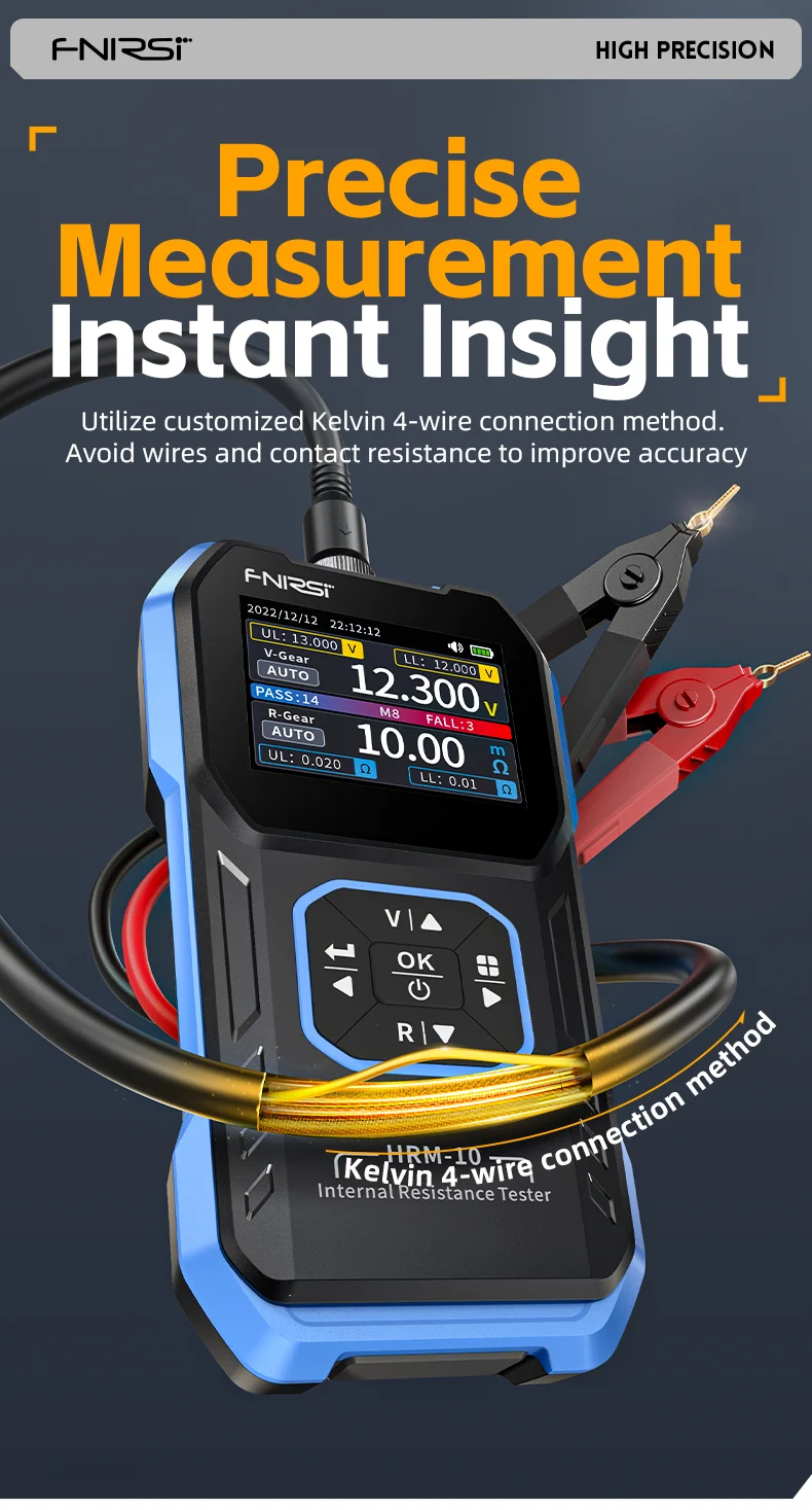 HRM-10 Automotive Tester, 18650 High Precision, AC Lithium Lead Acid Battery Vol