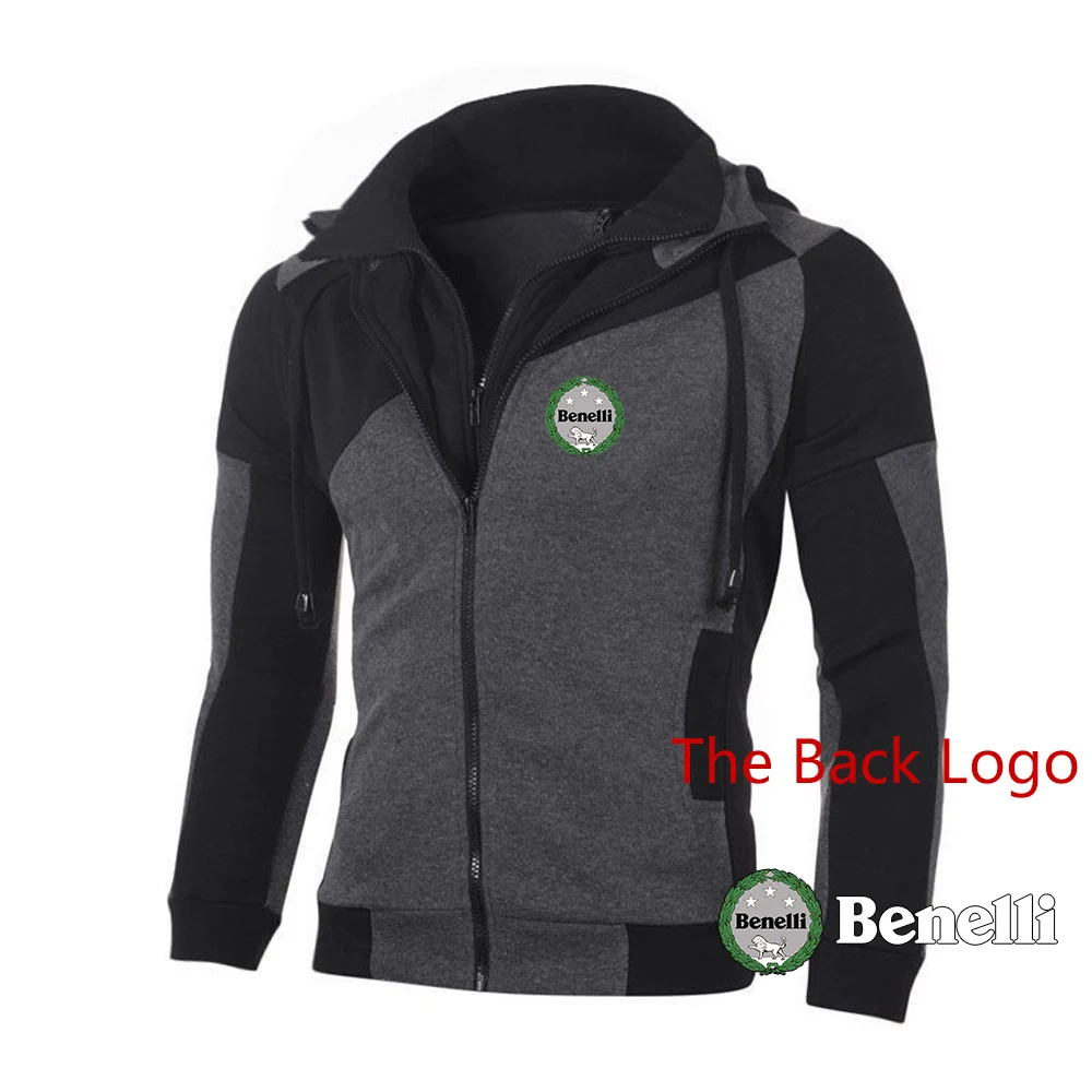 Benelli TRK 502X Printing Fashion 2023 New Man's Spring And Autumn Splicing Tracksuit Hoodies High Quality Slim Sweatshirt Coat
