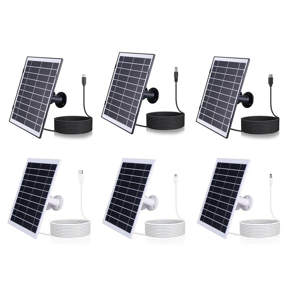 보안 카메라용 태양 전지 패널, 마이크로 USB, USB-C, DC5521, IP65 방수, 9.8Ft 충전 케이블, EufyCam, Wyze Cam과 호환 가능, 30W