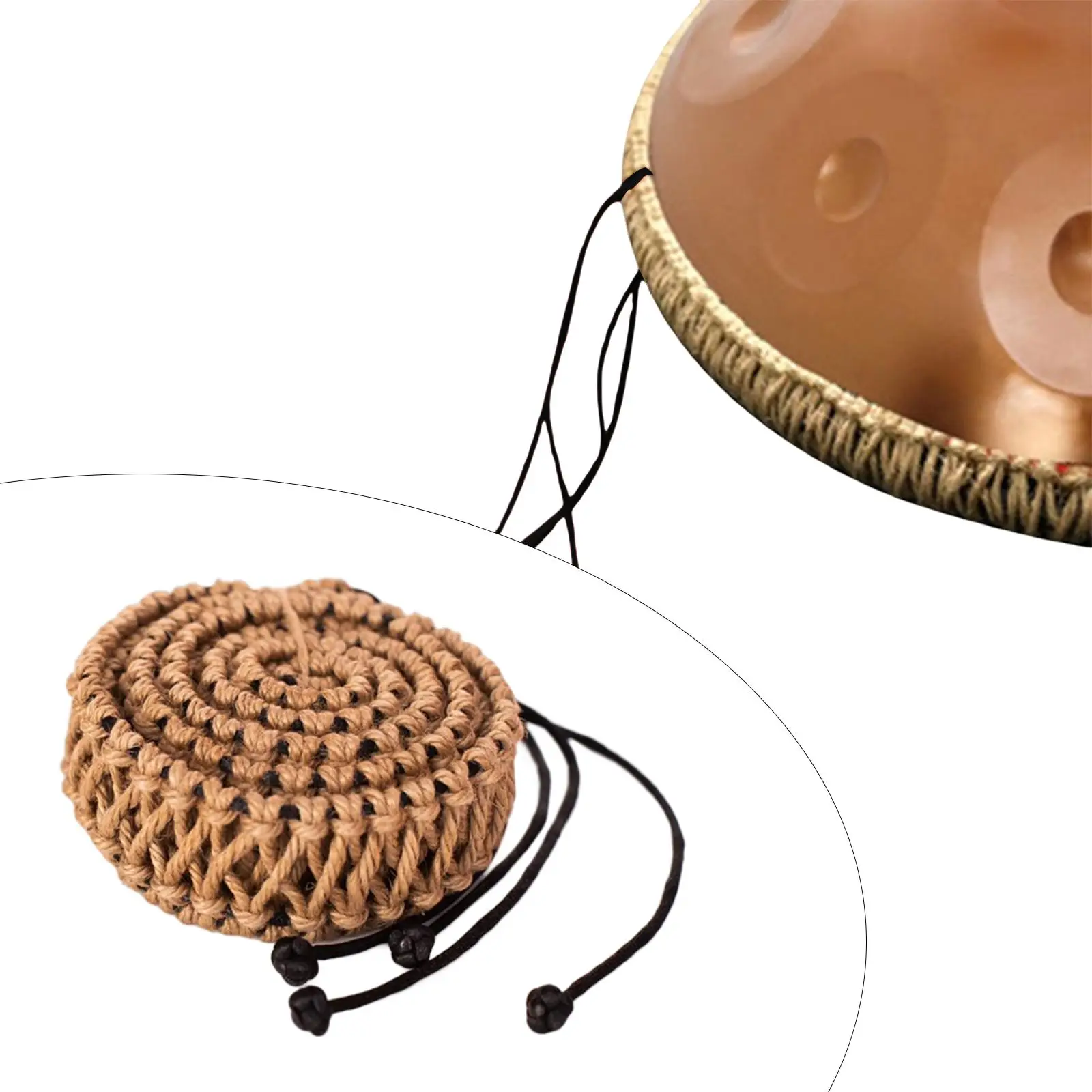 Wrap Rings Protector Bag Handmade Handpan Decoration Woven Rattan Rope Rope for Hand Pan Drum