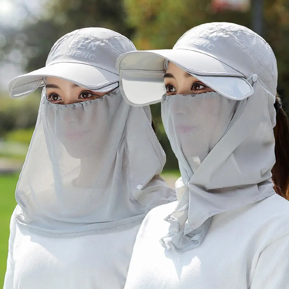 

Универсальные летние шляпы для женщин, дышащая защита для шеи и лица, съемные широкие поля, защита от УФ лучей, уличная, для рыбалки, езды на велосипеде, Sun Ha R5D5