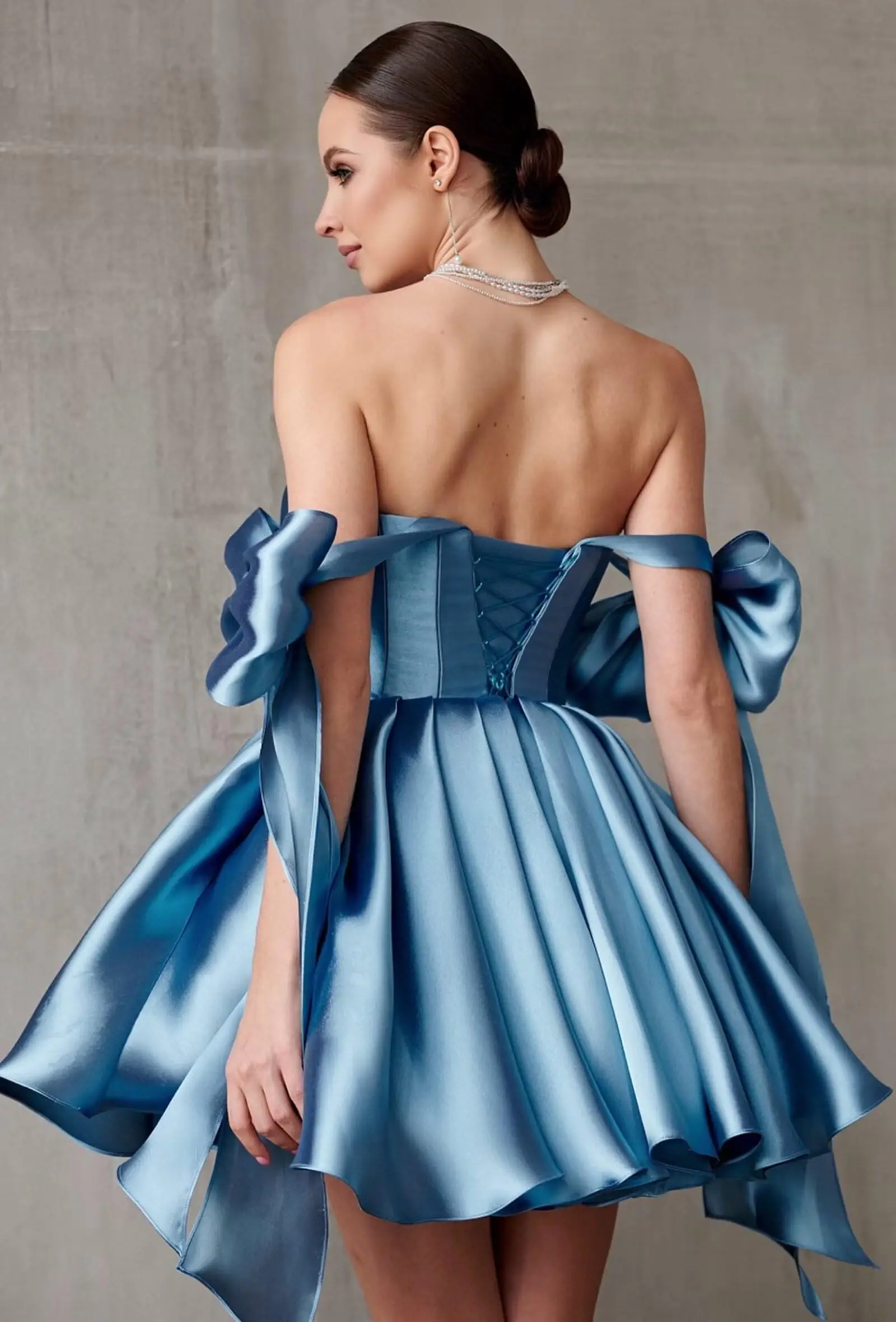 chinese dress ladies Homecoming Dress Puffy Sleeves New Style Mid Length – TANYA BRIDAL main image 0