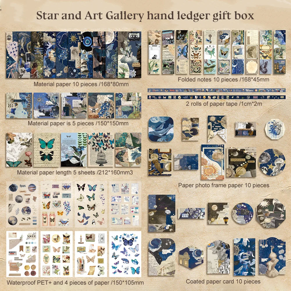 Scrapbooking Books Set Themed Gift Boxes DIY Diary Album Stickers Material Paper Journaling Set Students Stationery Supplies