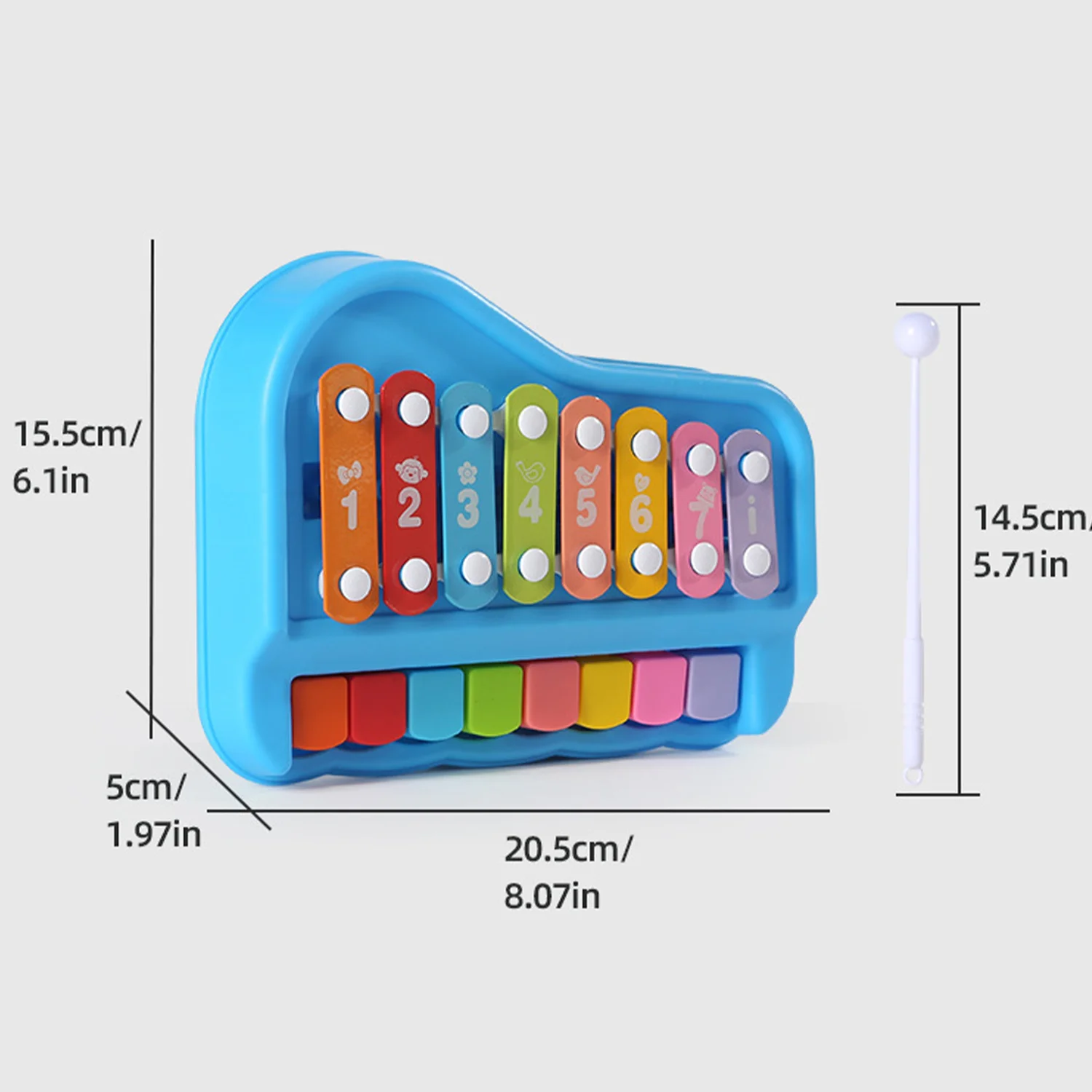 Children's piano toys, eight tone hand percussion instruments, fun music playing, two in one percussion instrument 6